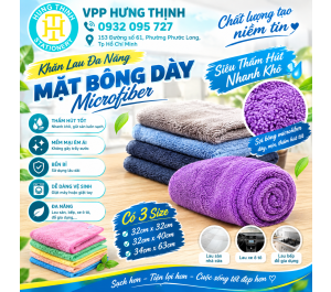 Khăn Lau Đa Năng Mặt Bông Dày Microfiber – Thấm Hút Tốt, Nhanh Khô