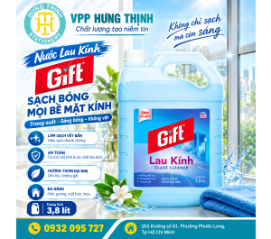 Nước Lau Kính Gift 3,8 Lít – Sạch Bóng Mọi Bề Mặt Kính