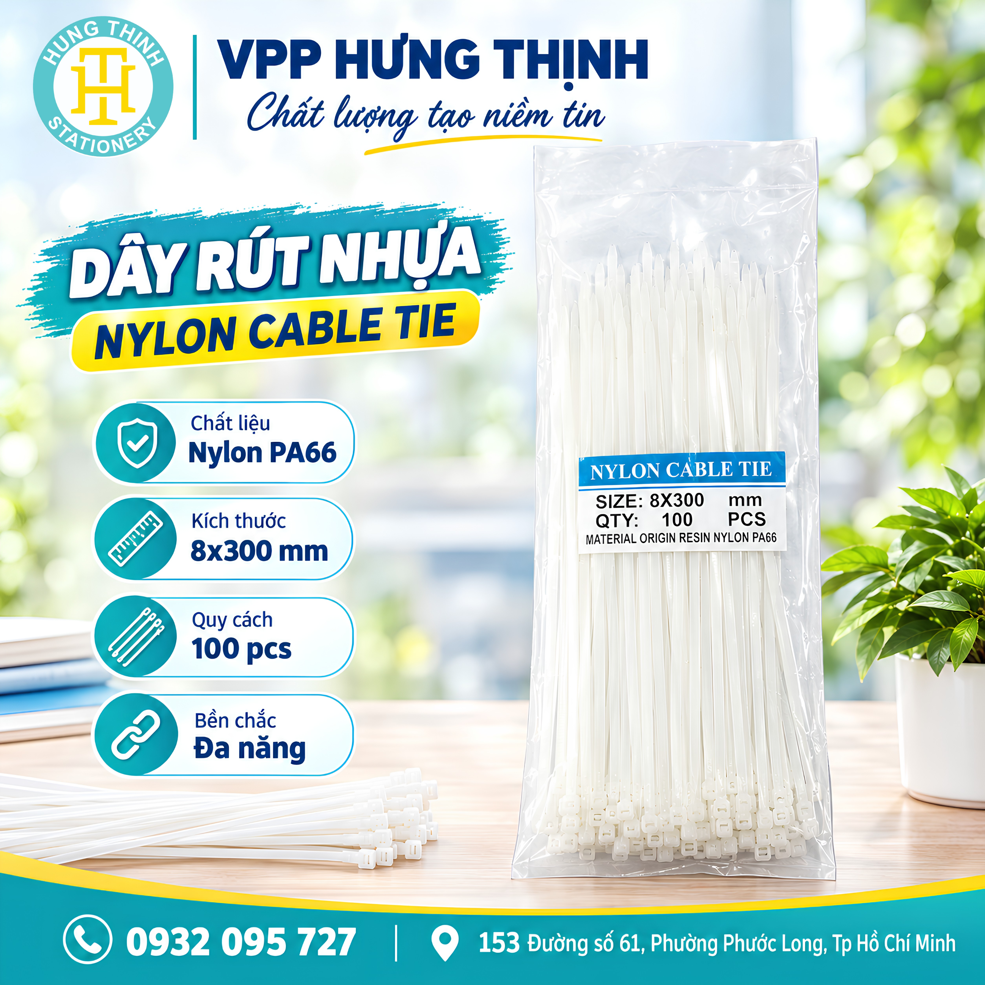 Dây rút nhựa 8x300mm