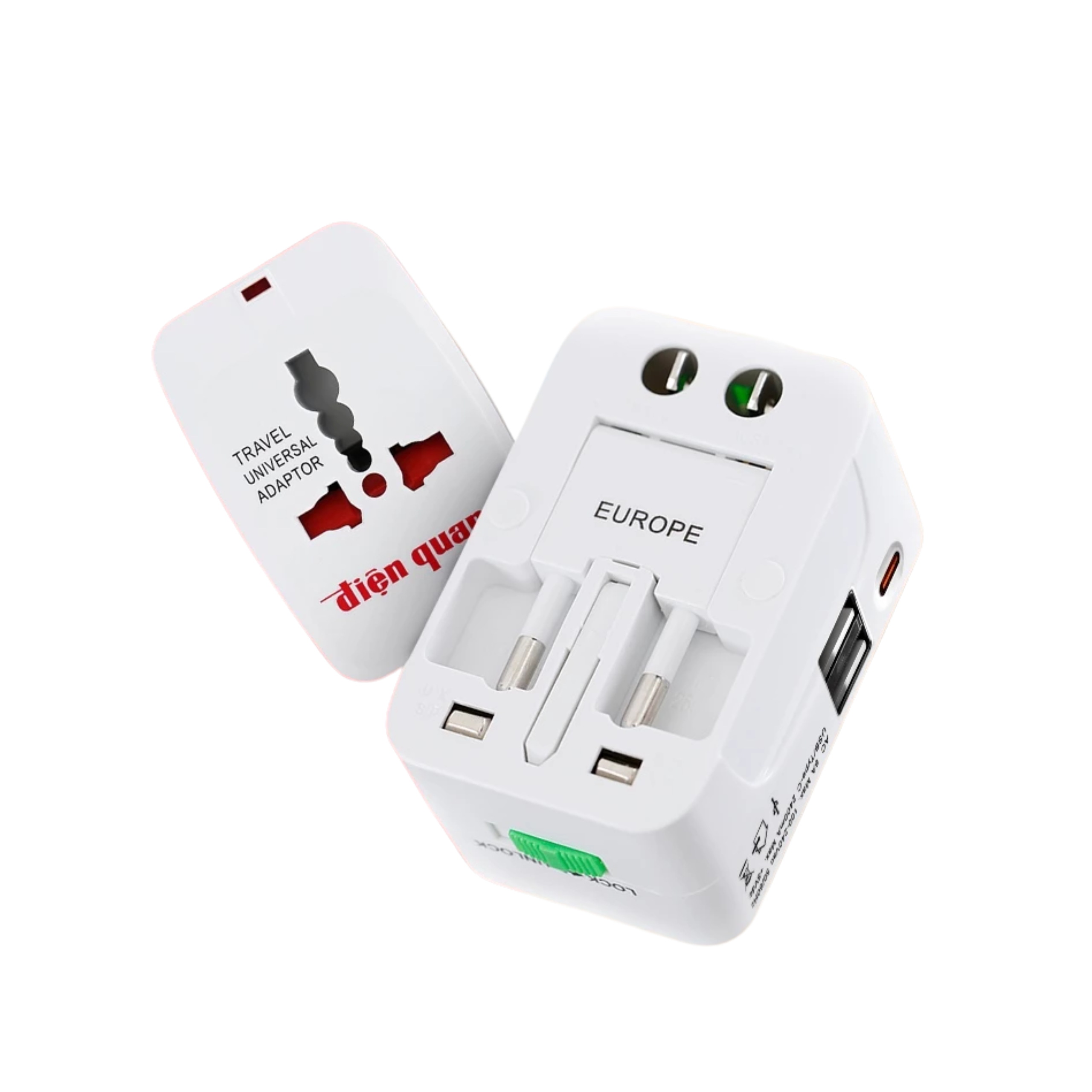 Ổ Cắm Du Lịch Điện Quang Chính Hãng (2 cổng USB, 1 cổng type C)