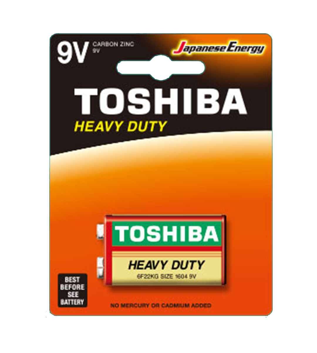 Pin 9V Toshiba Heavy Duty Carbon Zinc 6F22KG Chính Hãng (1 Viên)