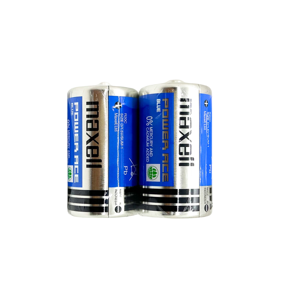 Pin Đại D Maxell Power Ace Blue R20 Carbon Zinc 1.5V Chính Hãng (Vỉ 2 Viên)